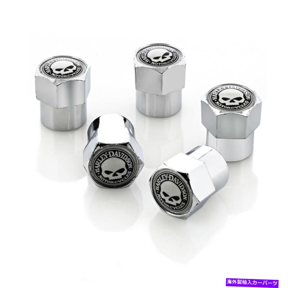 クロームカバー Harley-Davidson Chrome Valve Capは、Willy G Skullとカバーしています