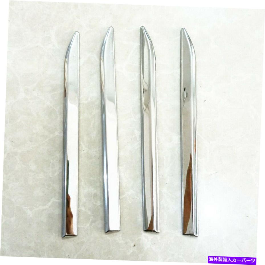 クロームカバー カーSUVフロントサイドフェンダーカバークロムドアダガーエンブレムステンレス鋼4PCS